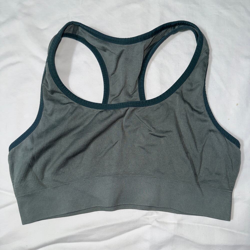 Z by Zella Olive Green Sports Bra Womens Size Large Racerback Activewear